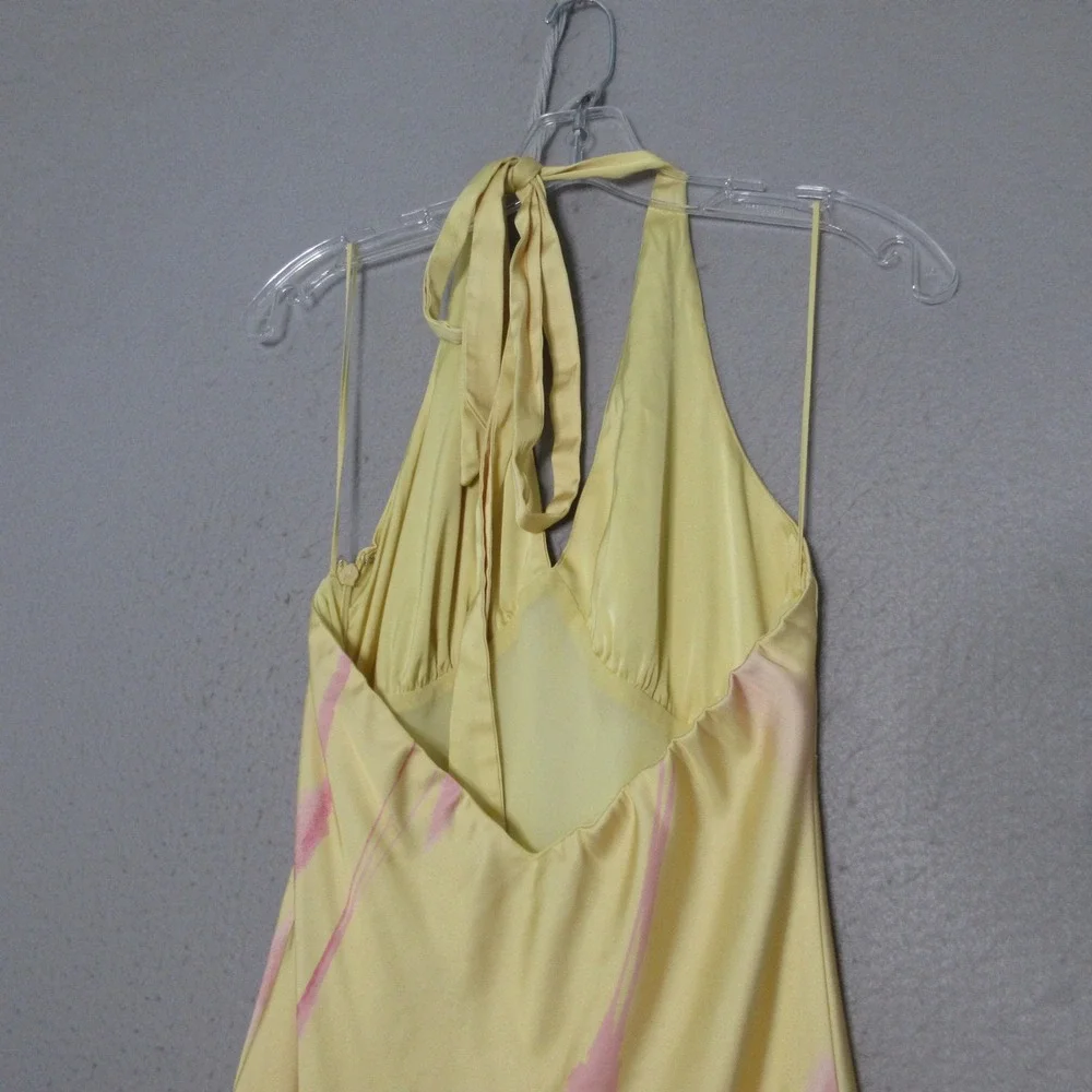 Abercrombie & Fitch Julia Slip Halter Maxi Dress Y2K Beach Romantic Festival